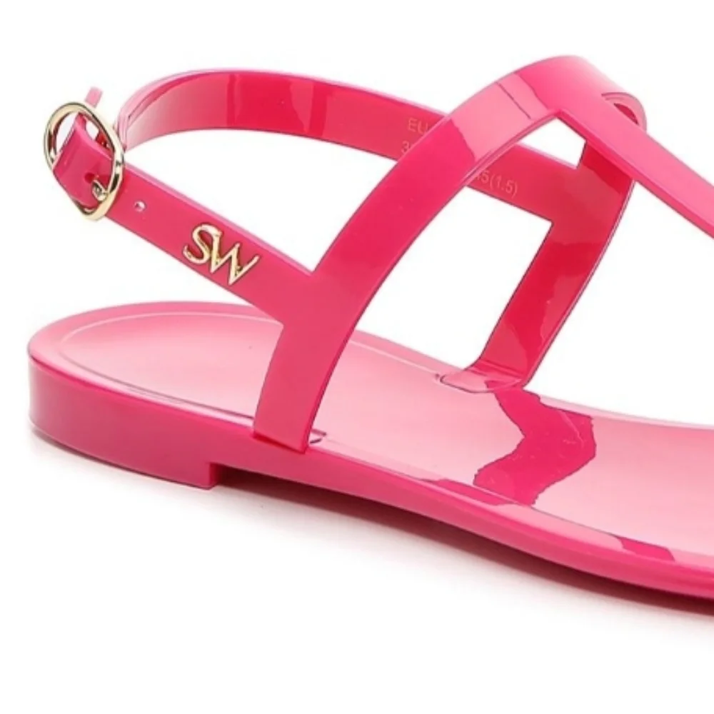 Stuart Weitzman Mellie Patent Sandals In Peonia PINK